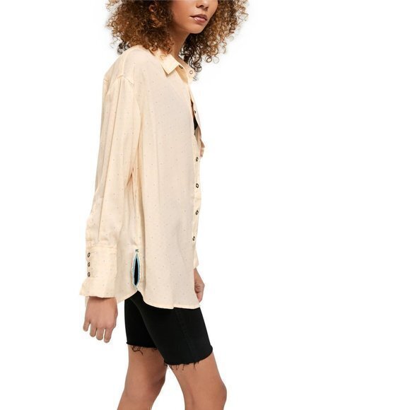 Free People All Smiles Shirt Ivory Combo. XS - Picture 3 of 15